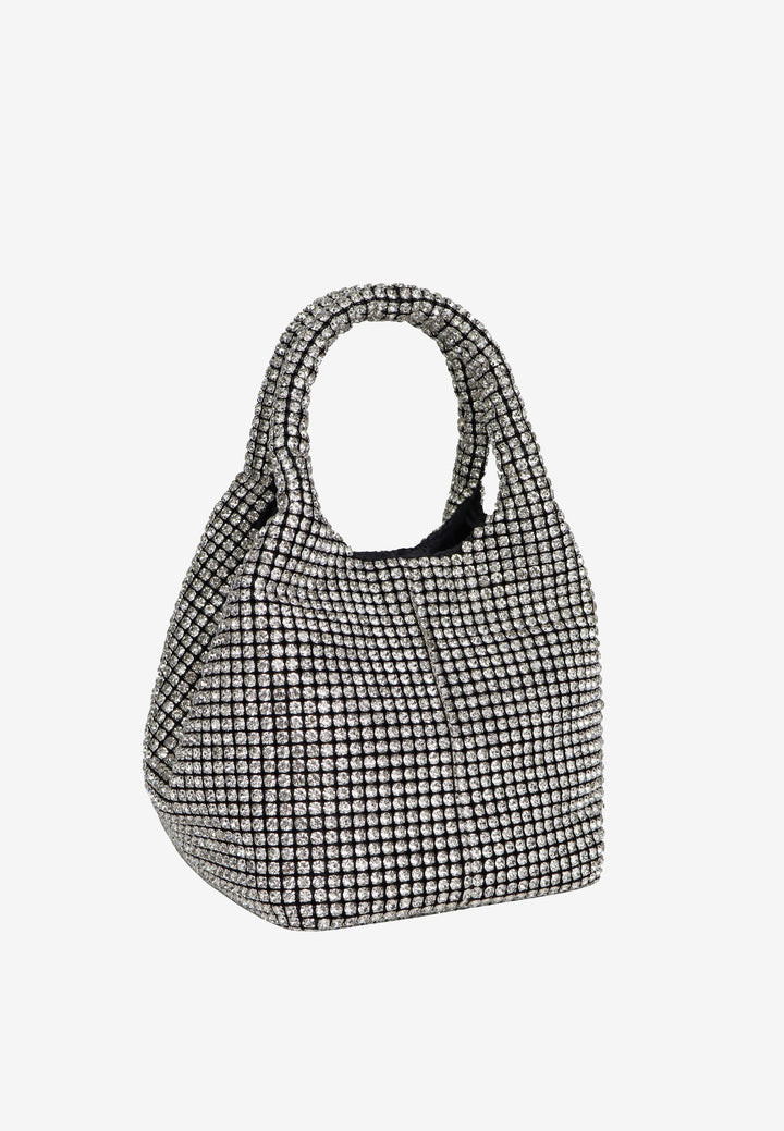 HVISK Merry Rhinestone Handbag 439 Shiny Silver