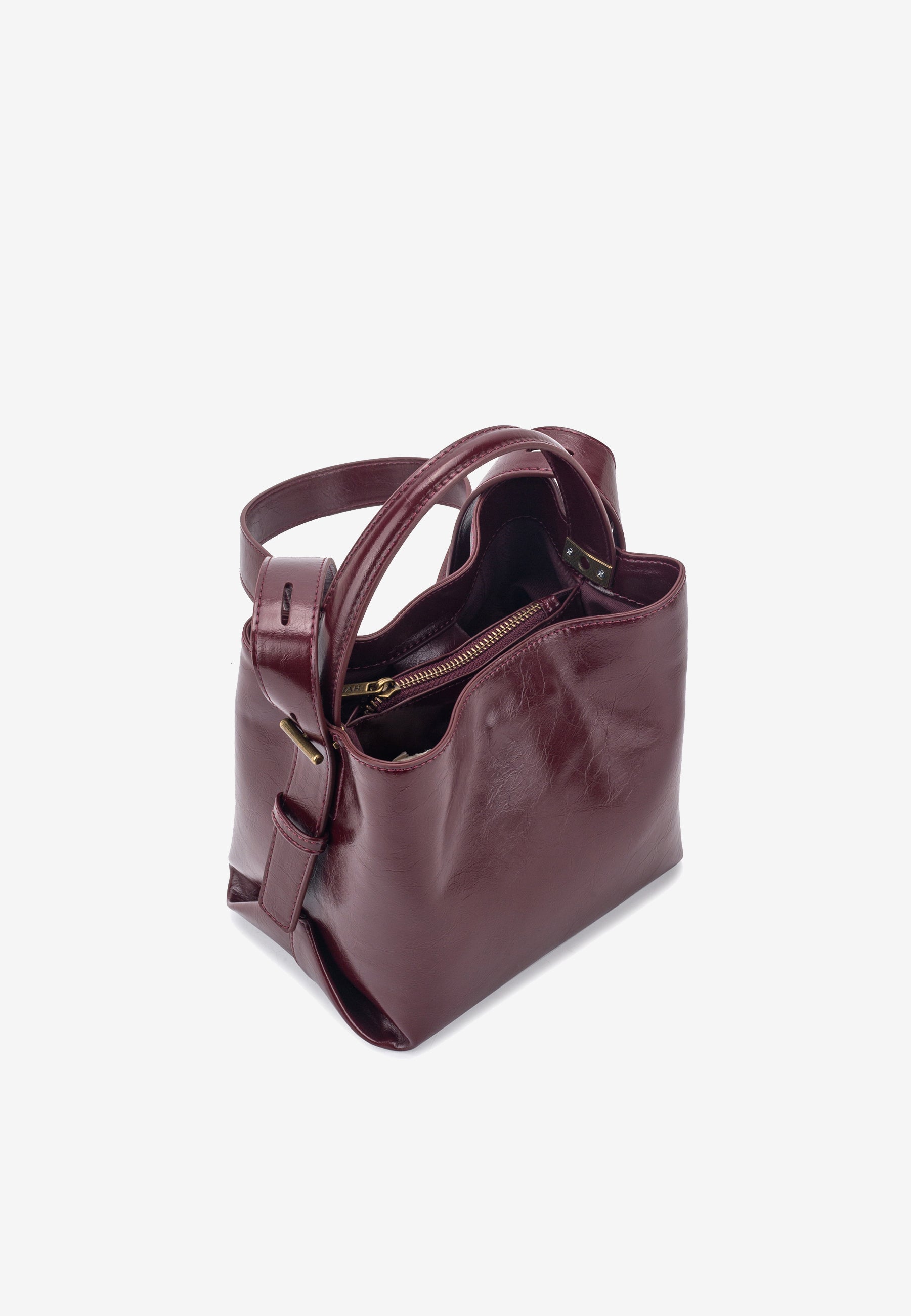 HVISK Molly Raw Crossbody 508 Deep Burgundy