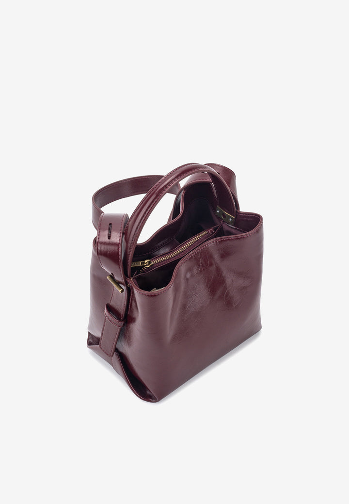 HVISK Molly Raw Crossbody 508 Deep Burgundy