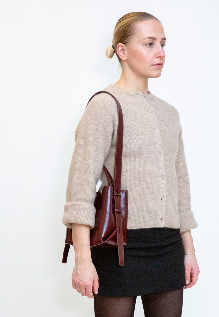 HVISK Molly Raw Crossbody 508 Deep Burgundy