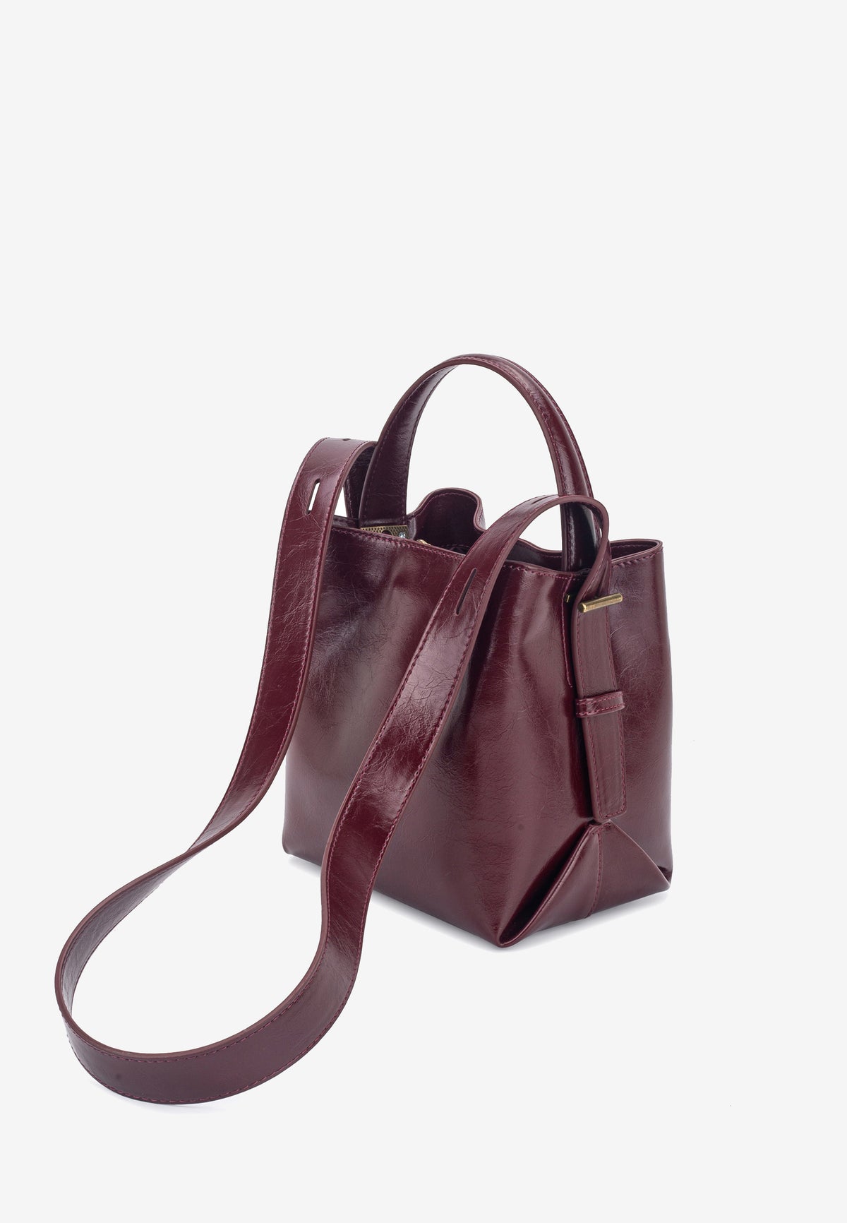 HVISK Molly Raw Crossbody 508 Deep Burgundy