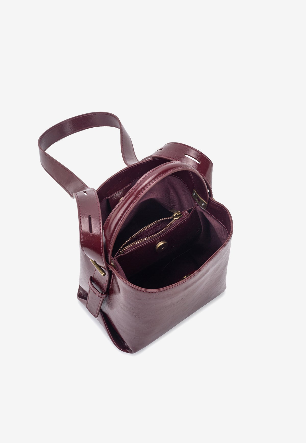 HVISK Molly Raw Crossbody 508 Deep Burgundy