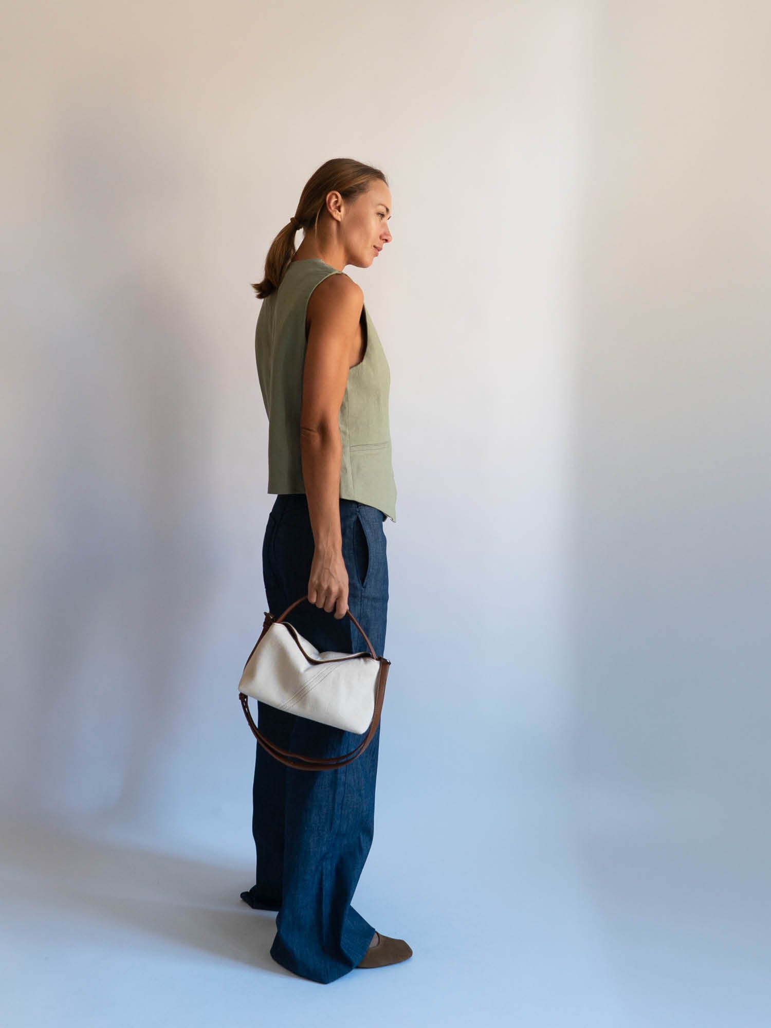 HVISK NOTE DENIM Crossbody 462 Pale Flax