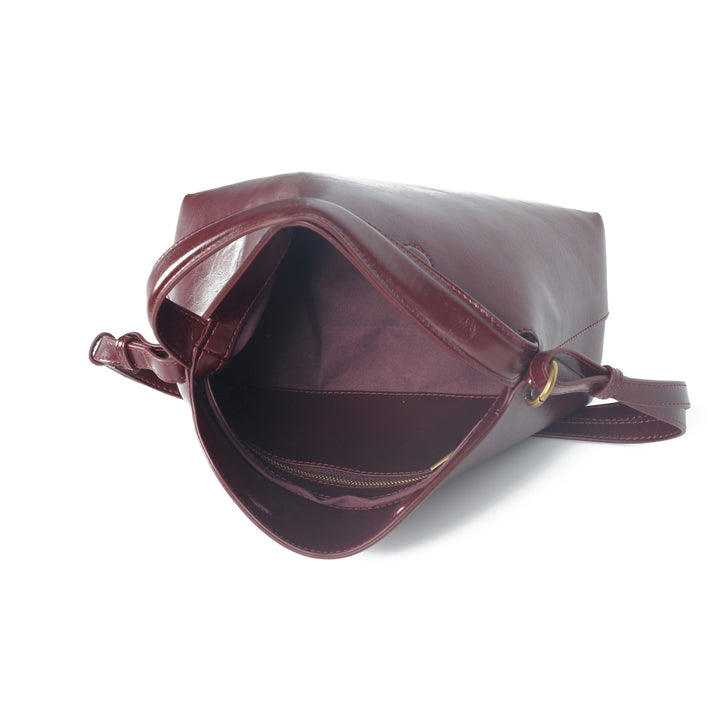 HVISK NOTE RAW STRUCTURE Crossbody 508 Deep Burgundy
