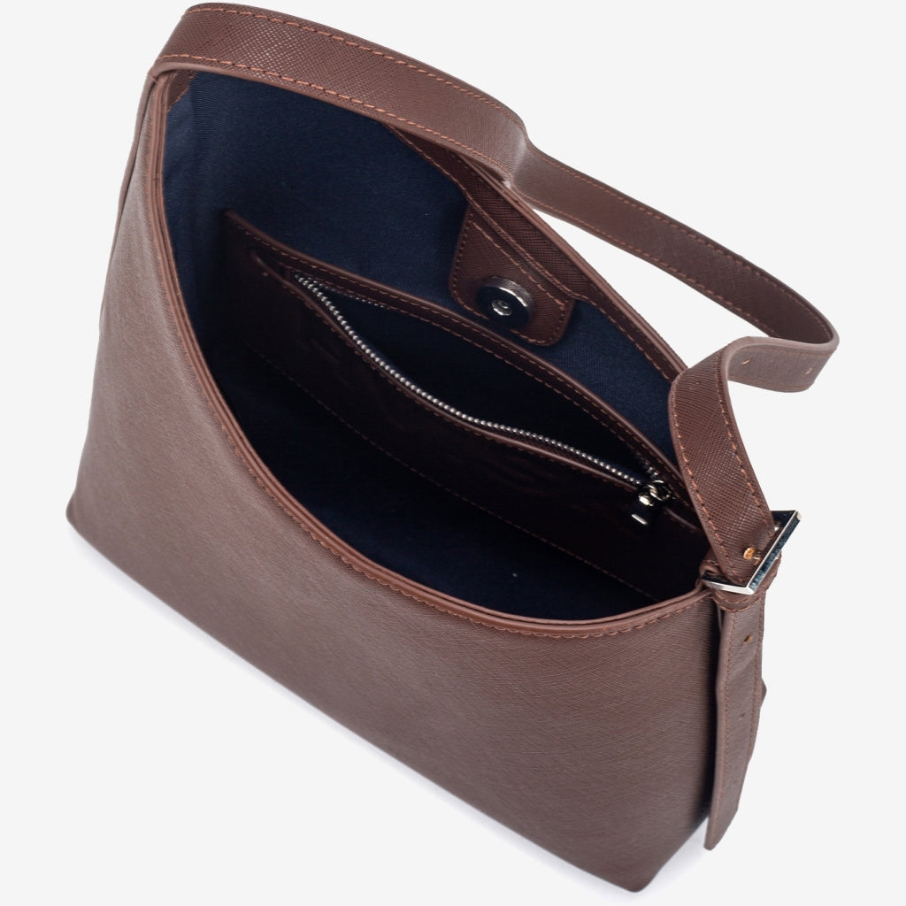 HVISK NOVA SAFFIANO Shoulder Bag 115 Dark Brown