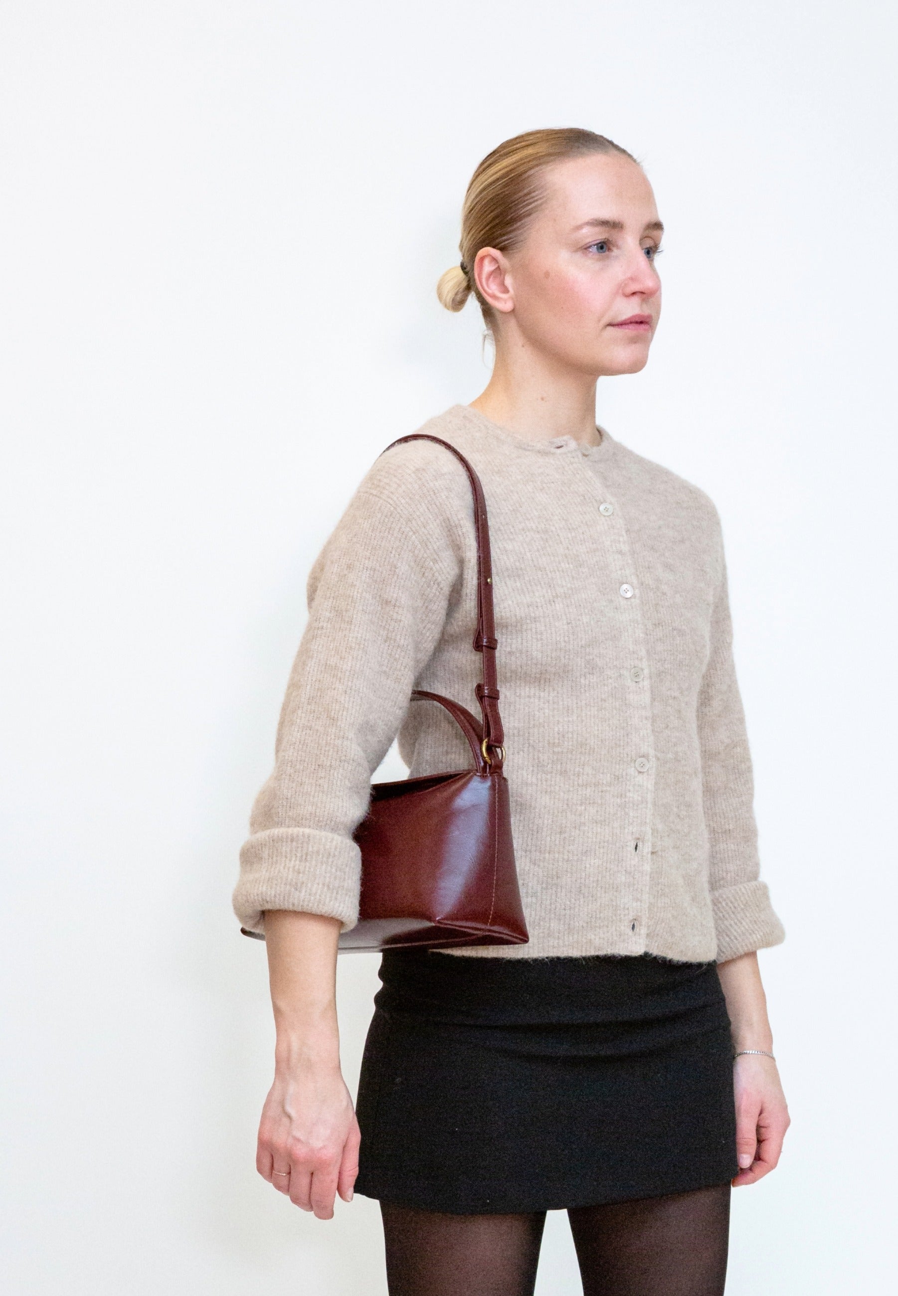 HVISK Note Raw Handbag 508 Deep Burgundy