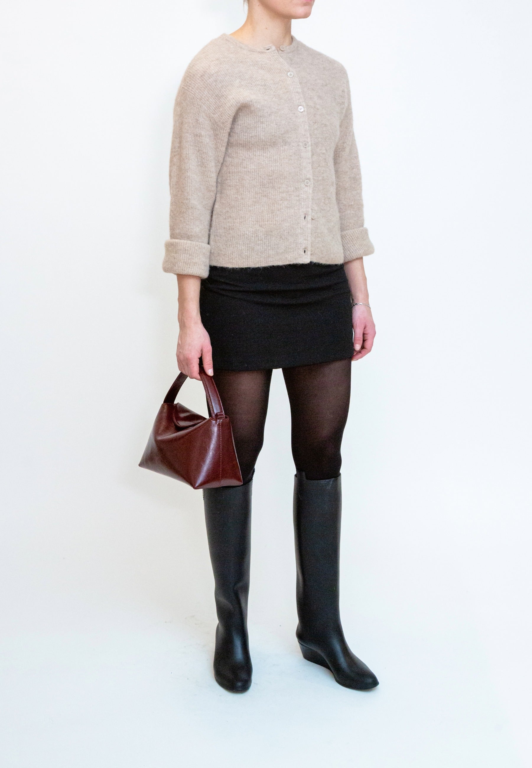 HVISK Note Raw Handbag 508 Deep Burgundy