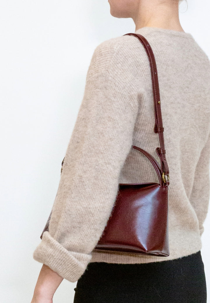 HVISK Note Raw Handbag 508 Deep Burgundy