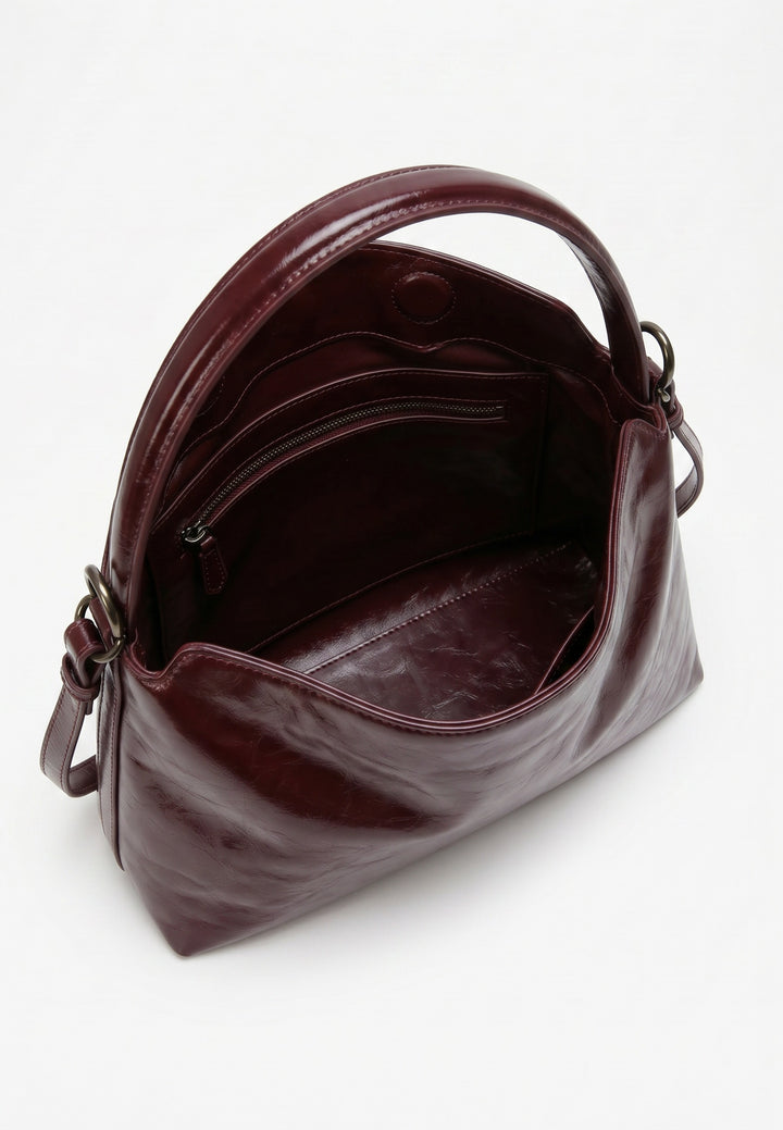 HVISK Note Raw Handbag 508 Deep Burgundy