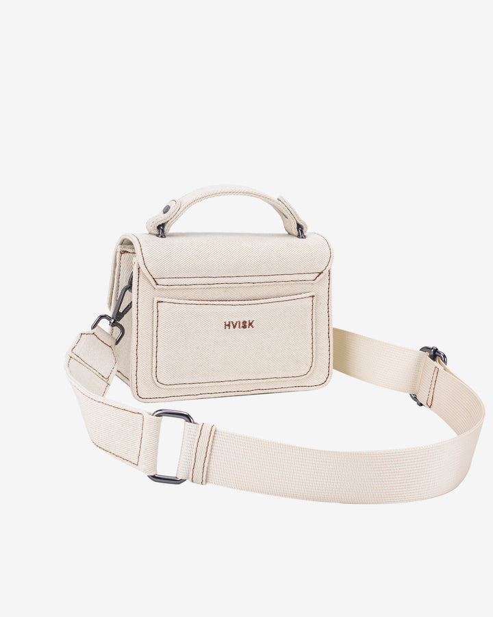 HVISK RENEI DENIM Handle Bag 462 Pale Flax