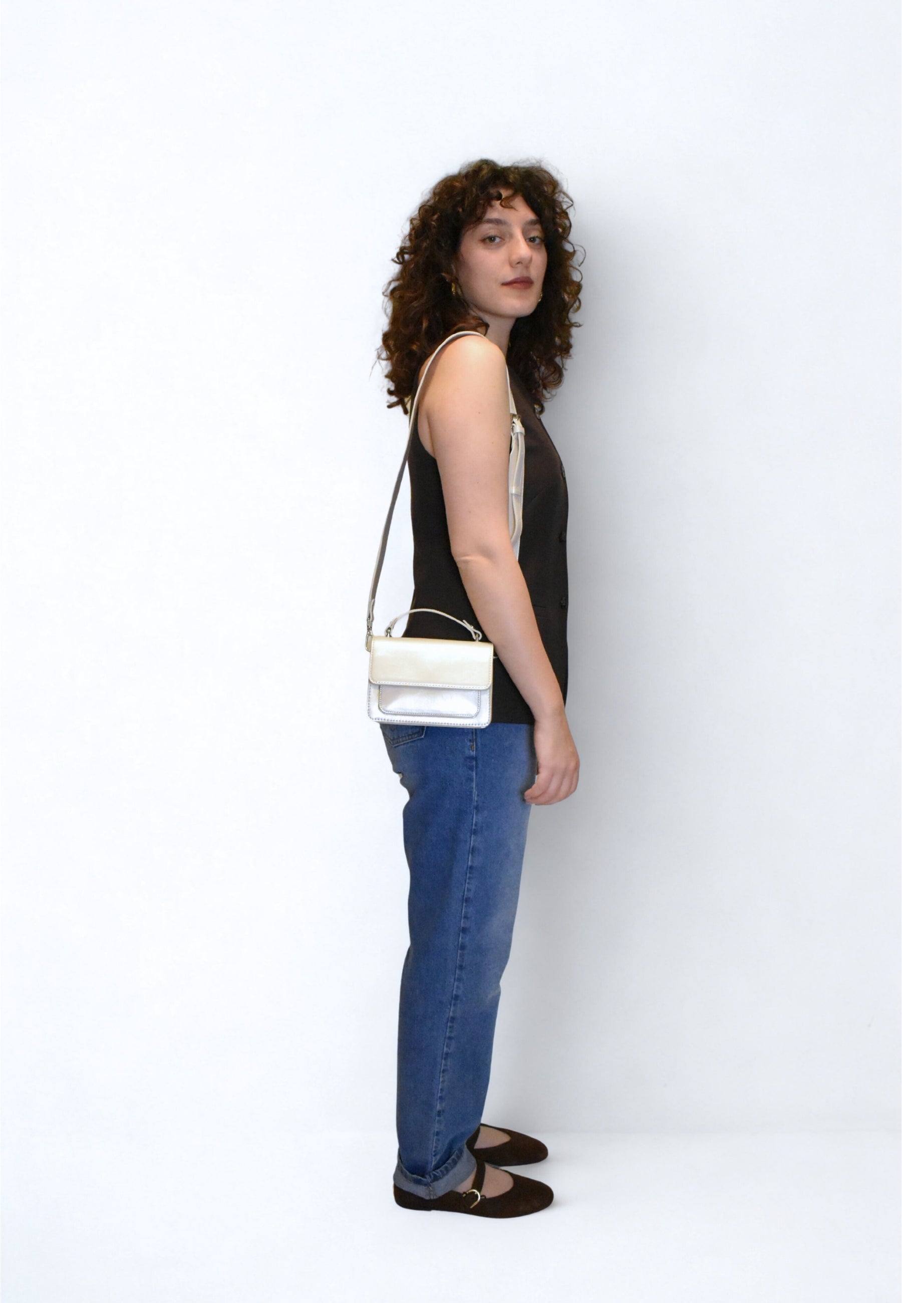 HVISK RENEI SHINY STRUCTURE Crossbody 491 Pearl