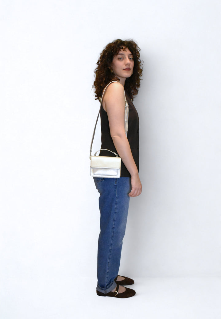 HVISK RENEI SHINY STRUCTURE Crossbody 491 Pearl