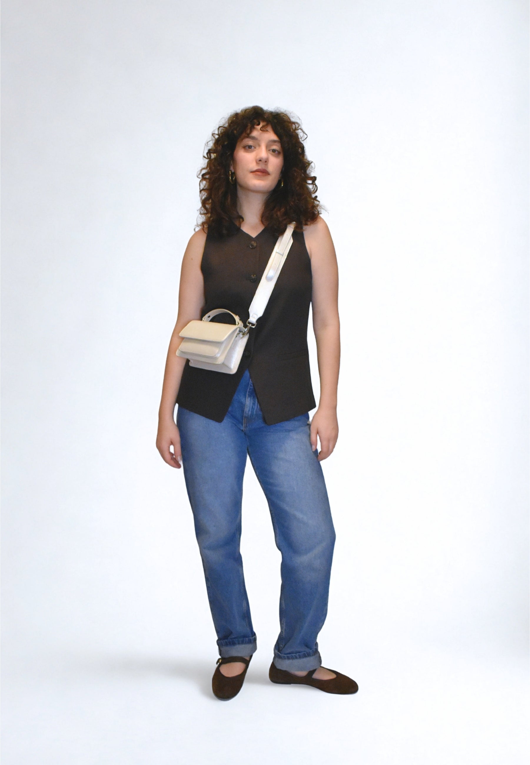 HVISK RENEI SHINY STRUCTURE Crossbody 491 Pearl