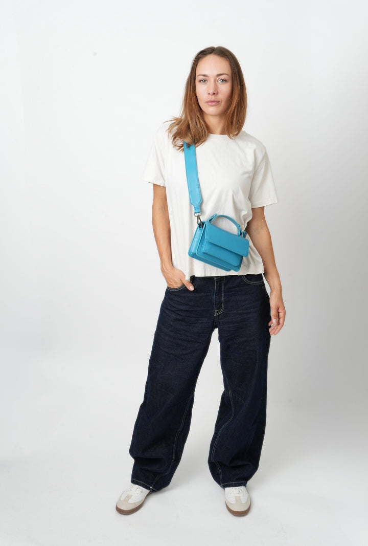 HVISK RENEI SOFT STRUCTURE Crossbody 476 Teal Blue