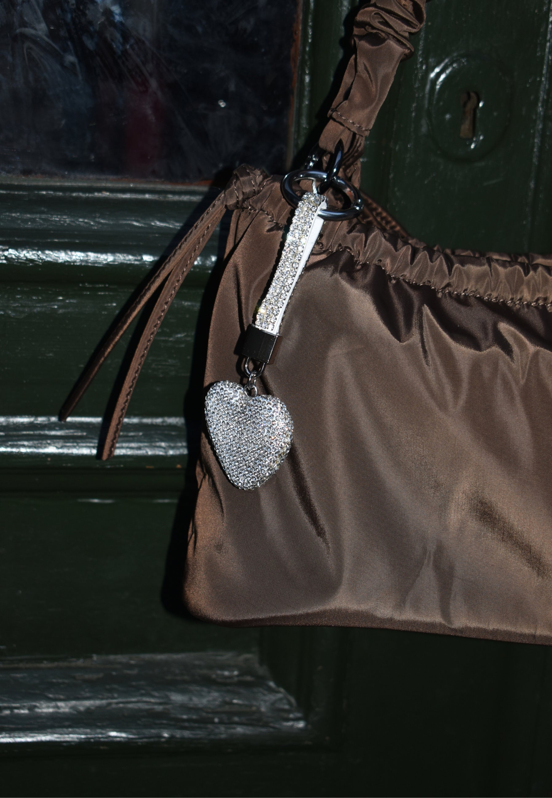 HVISK RHINESTONE HEART CHARM Charm 488 Clear Silver