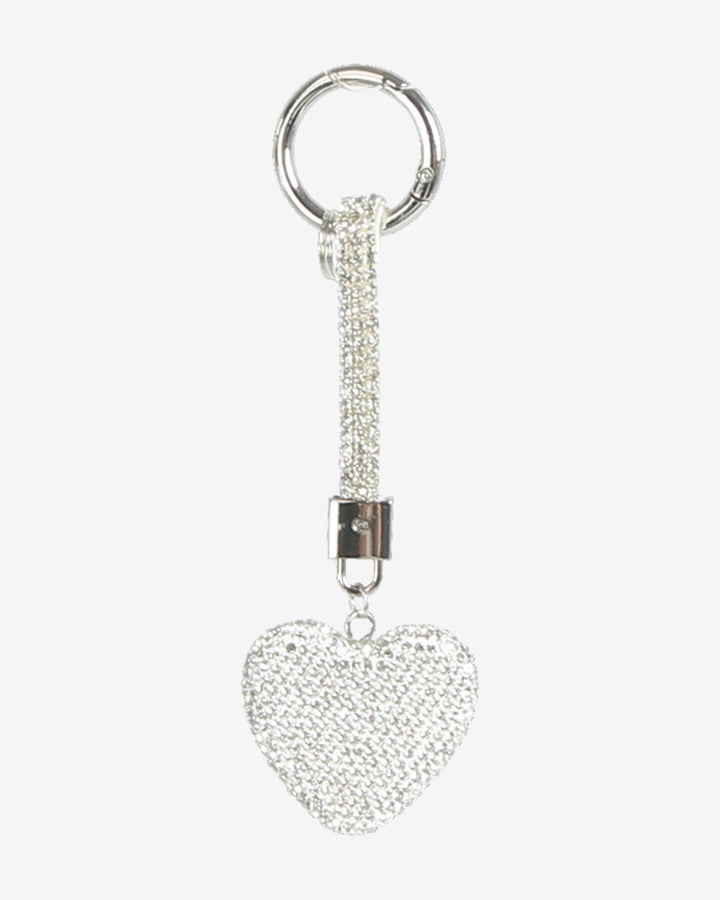 HVISK RHINESTONE HEART CHARM Charm 488 Clear Silver