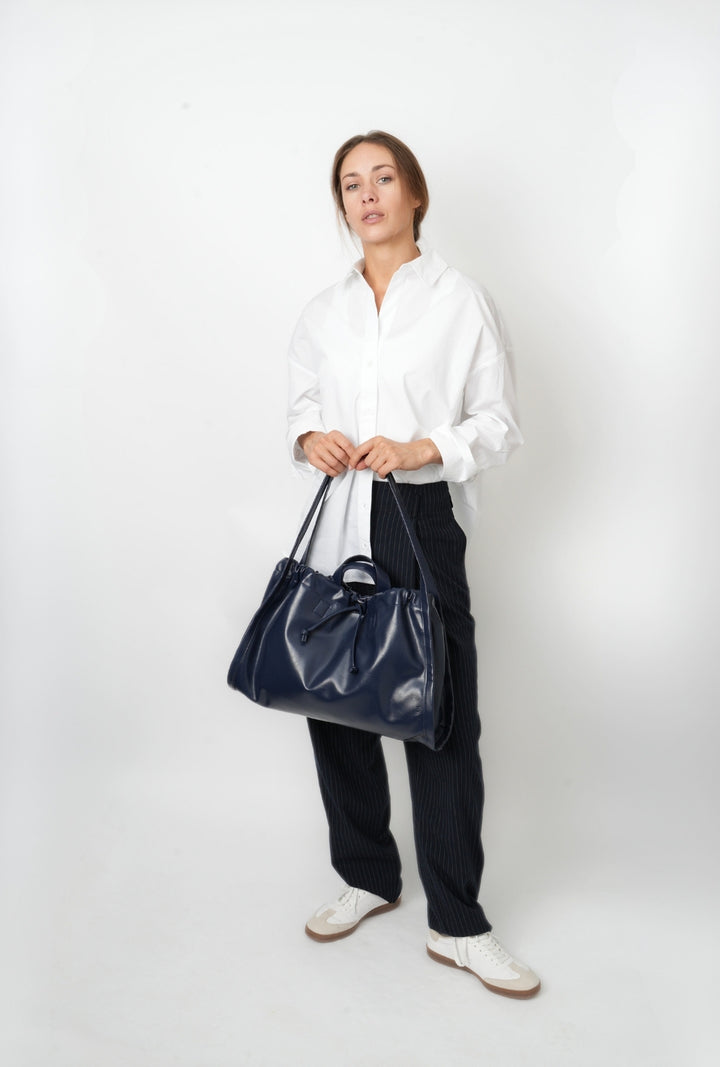 HVISK SAGE MEDIUM GLOSSY STRUCTURE Tote Bag 480 Eclipse Blue