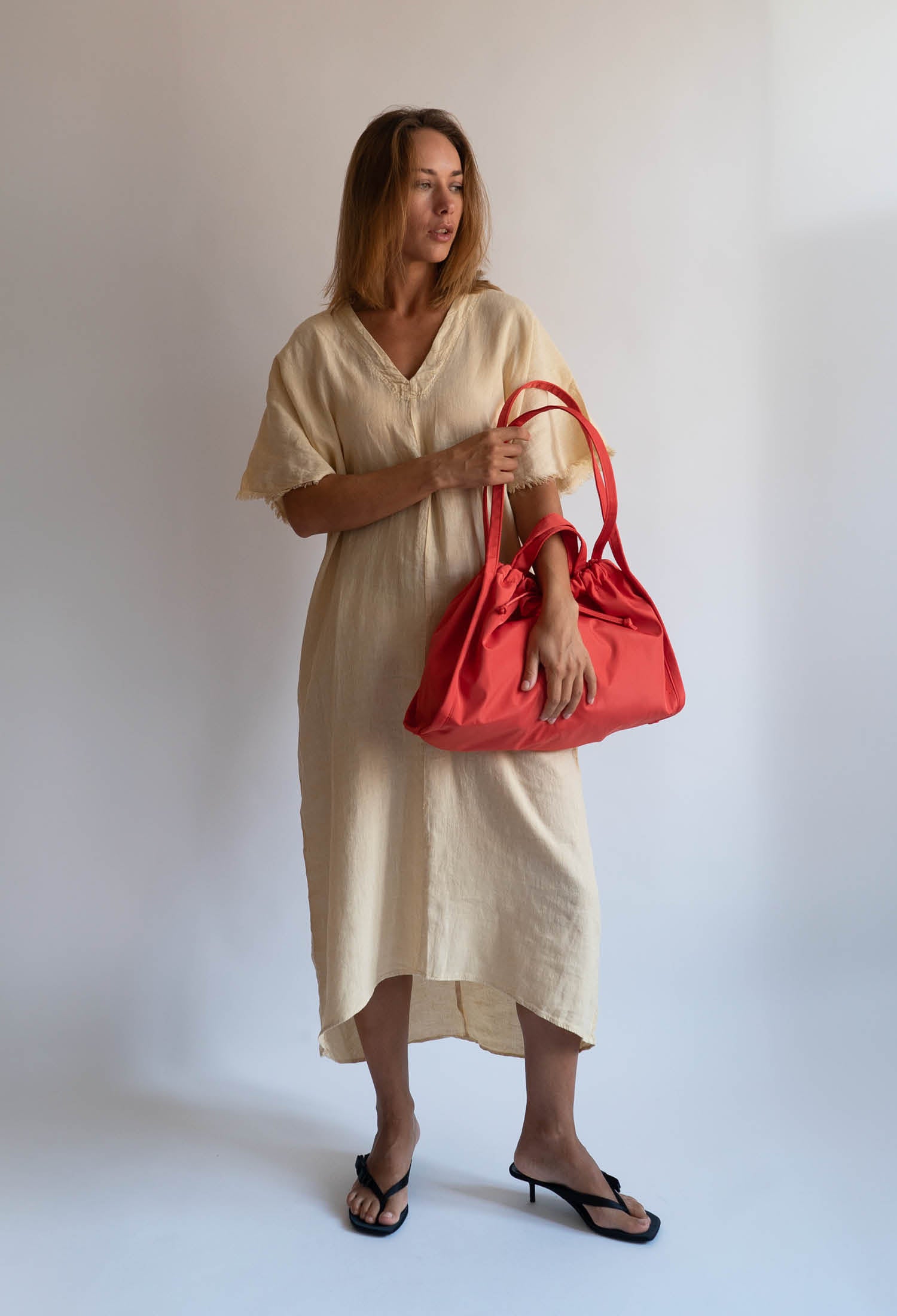 HVISK SAGE MEDIUM MATTE TWILL Tote Bag 465 Red Coral