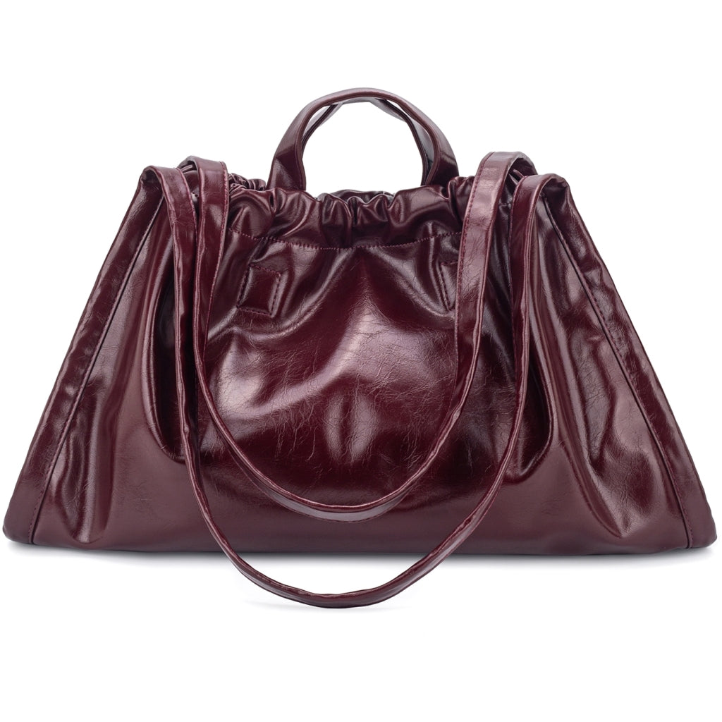 HVISK SAGE MEDIUM RAW STRUCTURE Tote Bag 508 Deep Burgundy
