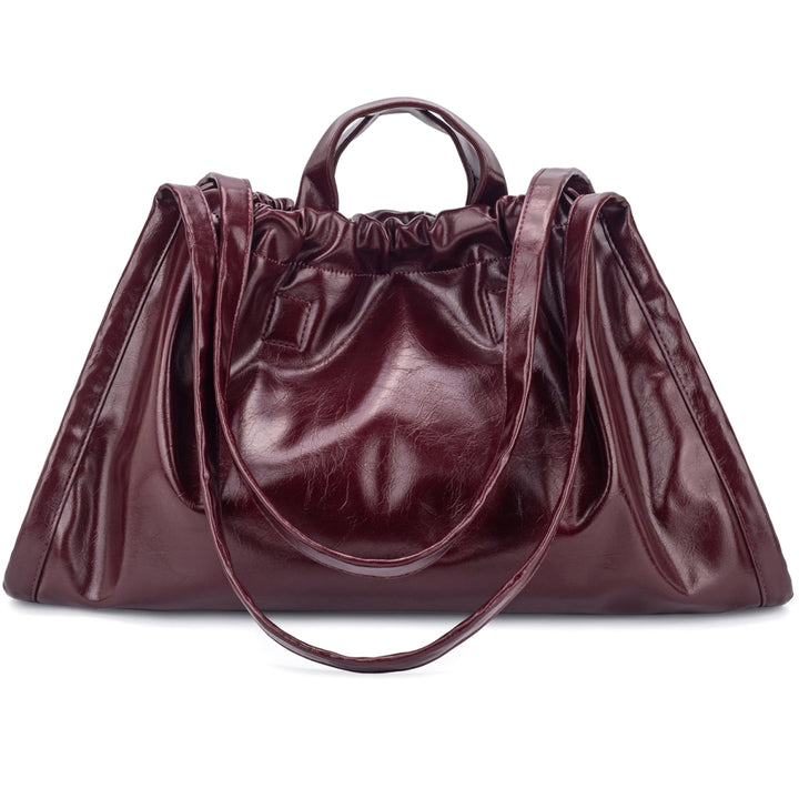 HVISK SAGE MEDIUM RAW STRUCTURE Tote Bag 508 Deep Burgundy