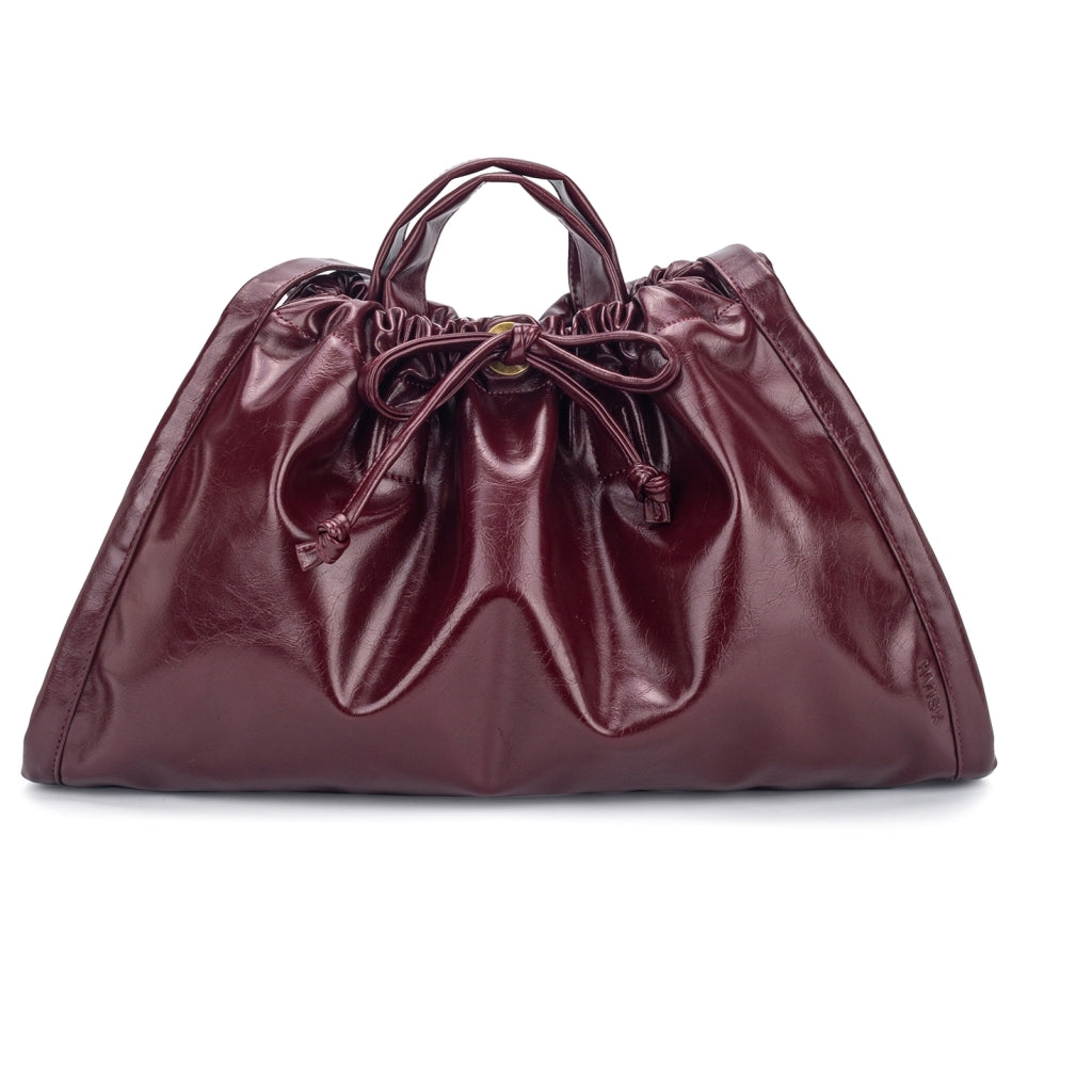 HVISK SAGE MEDIUM RAW STRUCTURE Tote Bag 508 Deep Burgundy