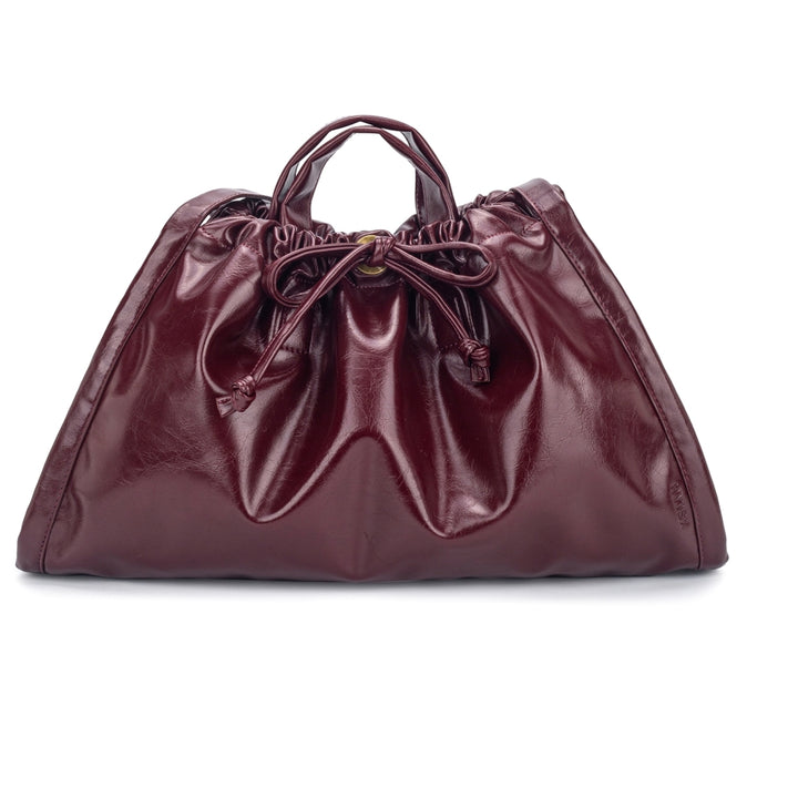 HVISK SAGE MEDIUM RAW STRUCTURE Tote Bag 508 Deep Burgundy