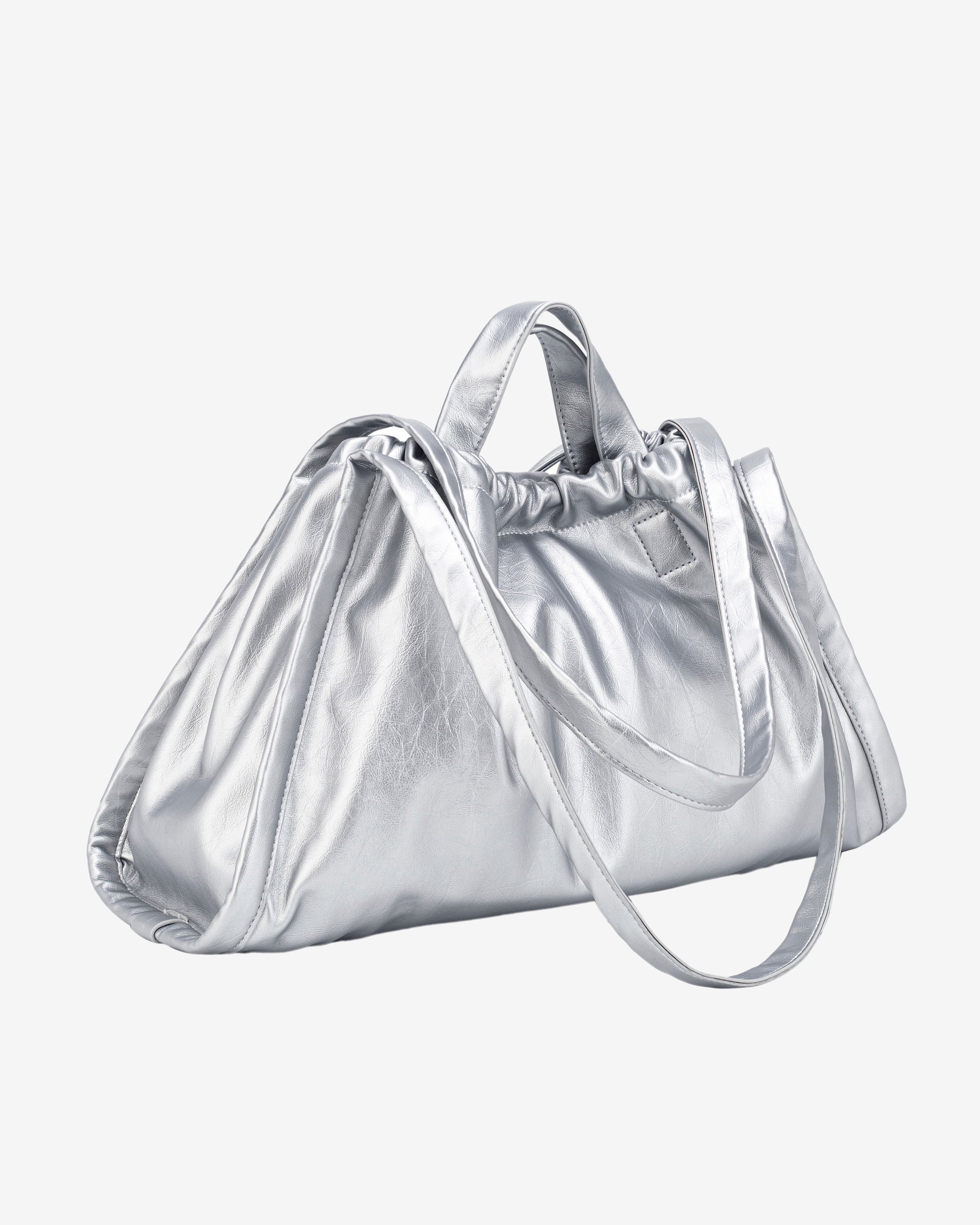 HVISK SAGE MEDIUM SHINY STRUCTURE Tote Bag 461 Silver Cloud