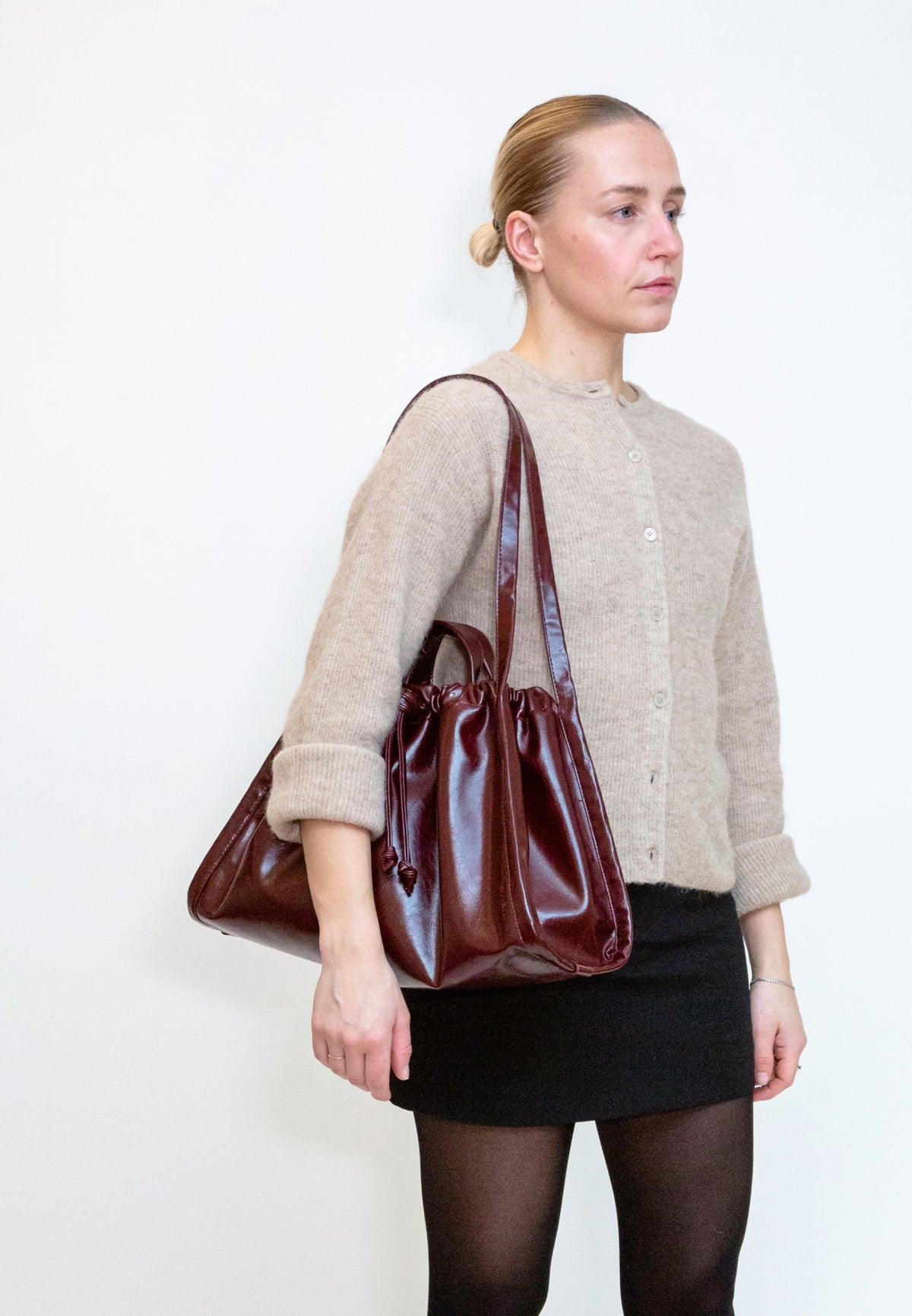 HVISK Sage Raw Shopper 508 Deep Burgundy