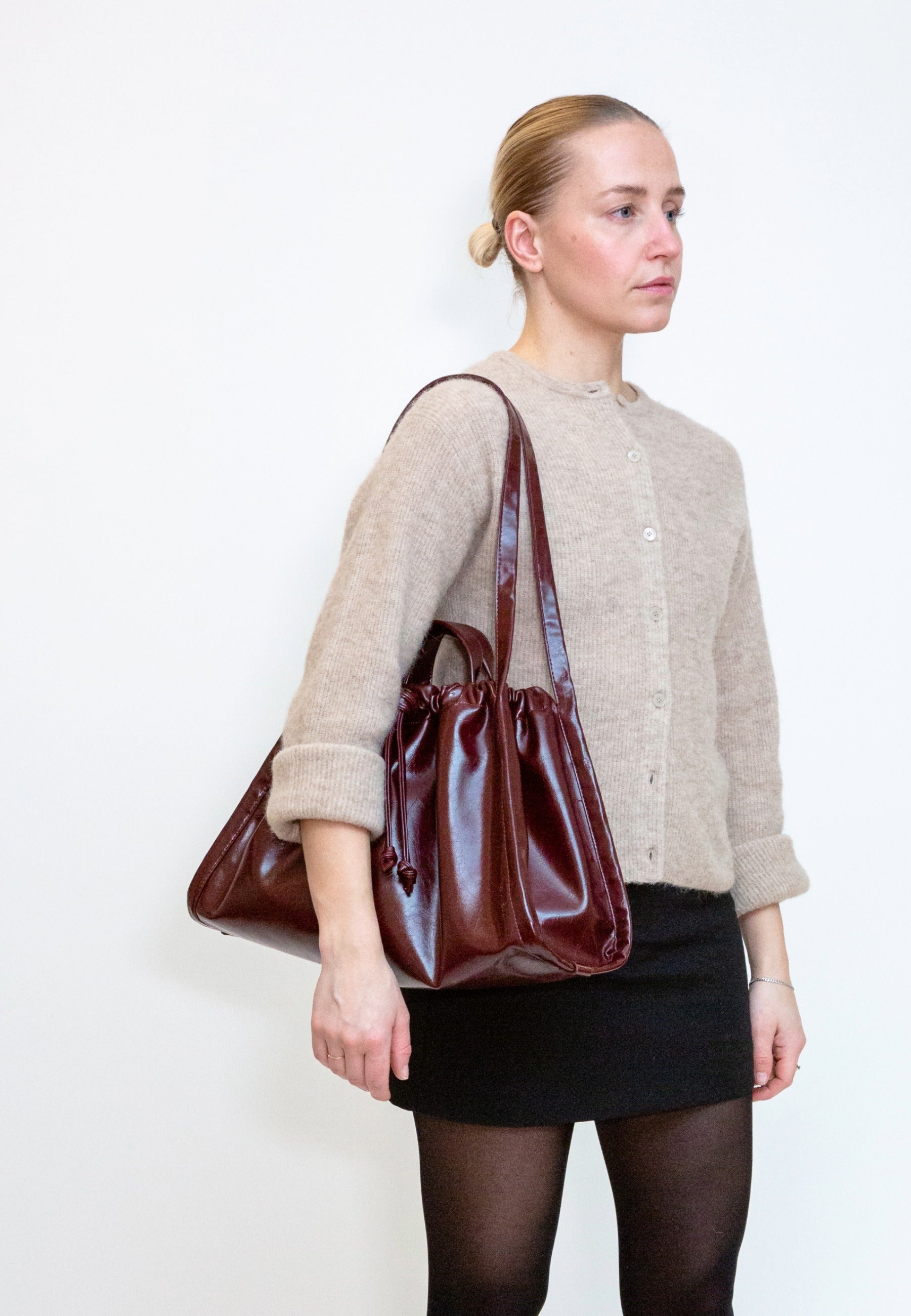 HVISK Sage Raw Shopper 508 Deep Burgundy