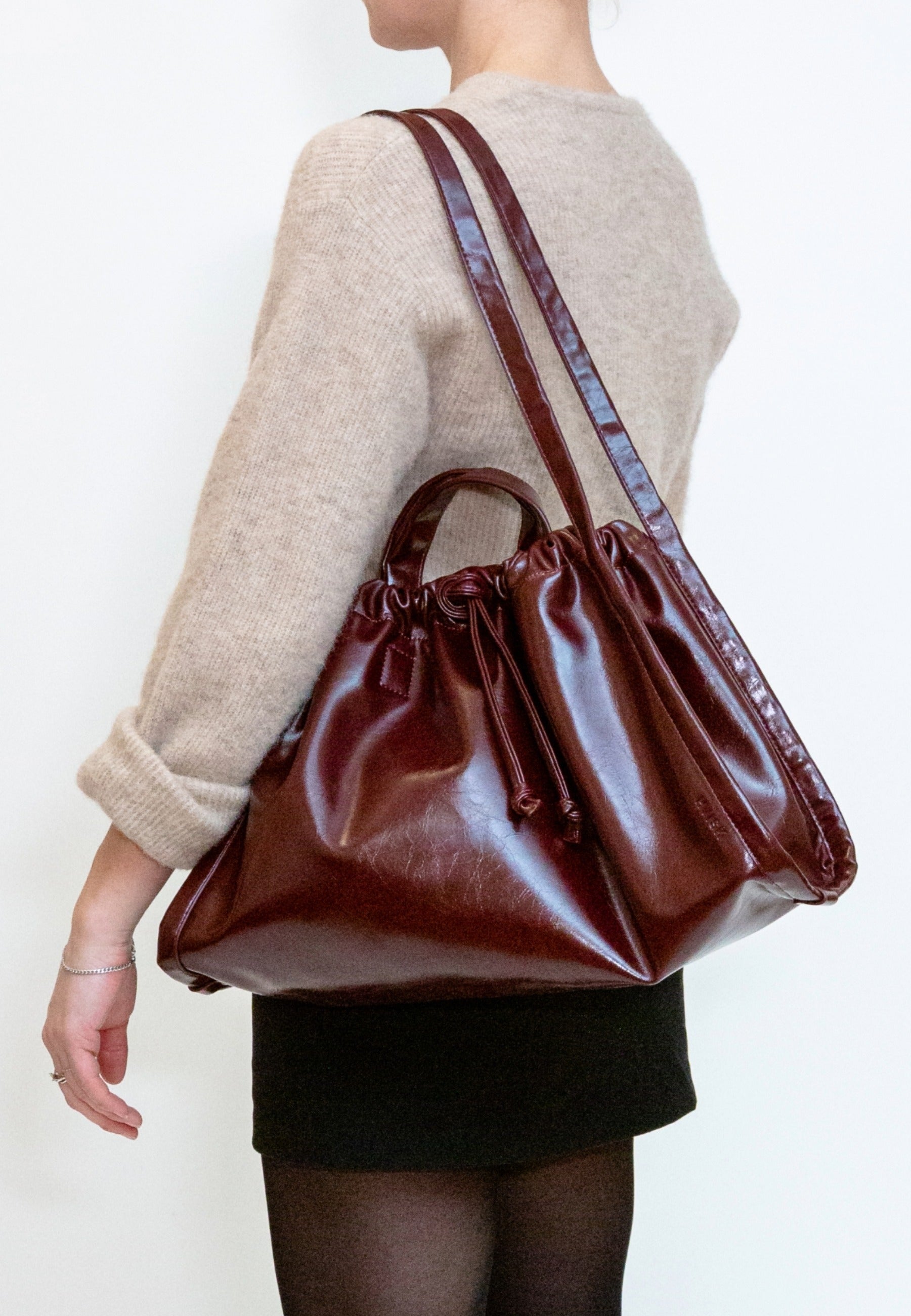 HVISK Sage Raw Shopper 508 Deep Burgundy