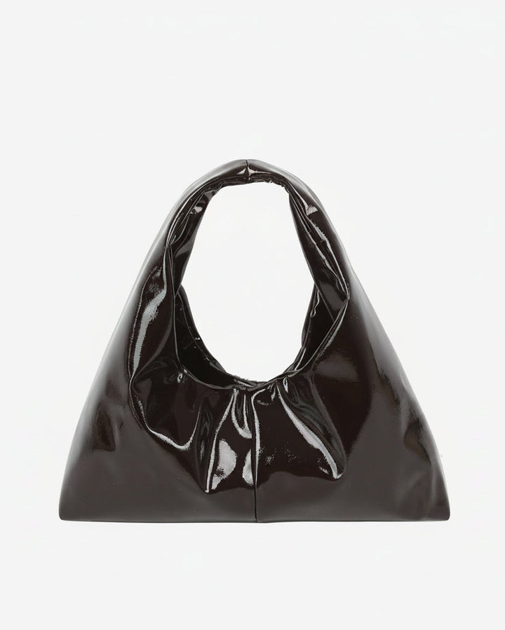 HVISK SARAH LACQUER Shoulder Bag 507 Umber Brown