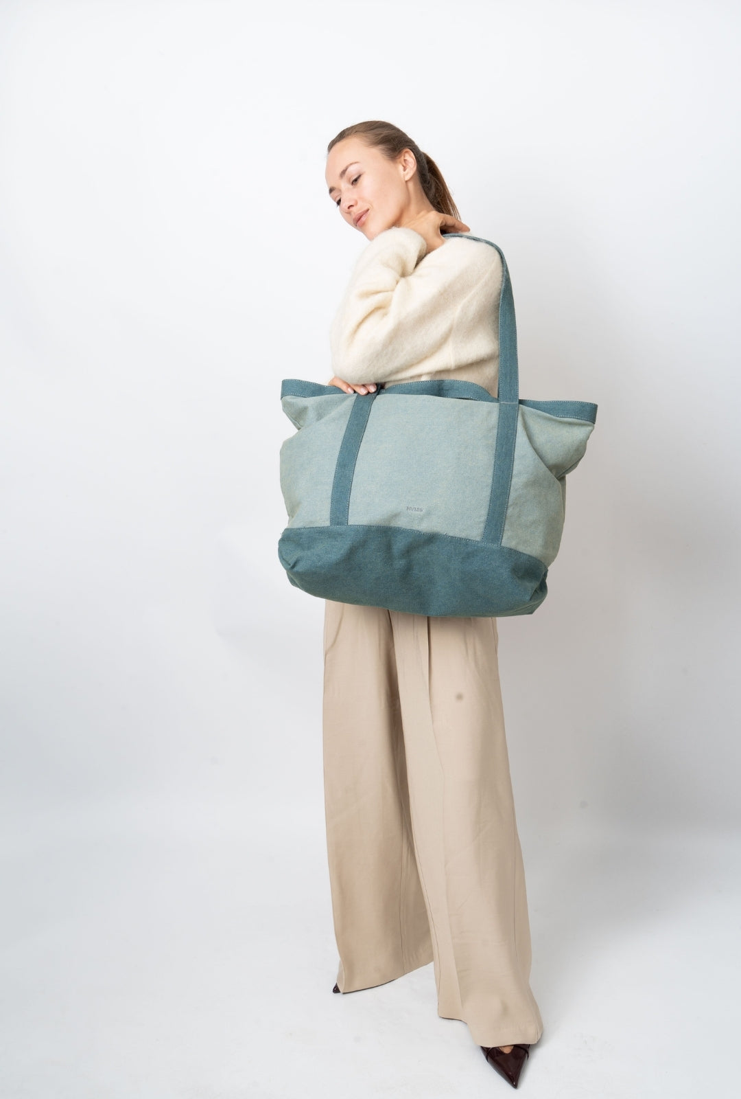 HVISK TOTE DENIM Shopper 481 Teal Tones