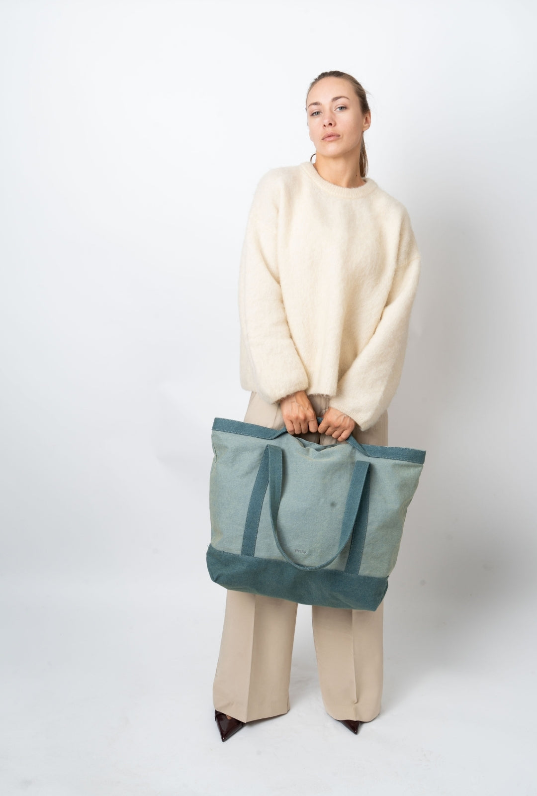 HVISK TOTE DENIM Shopper 481 Teal Tones