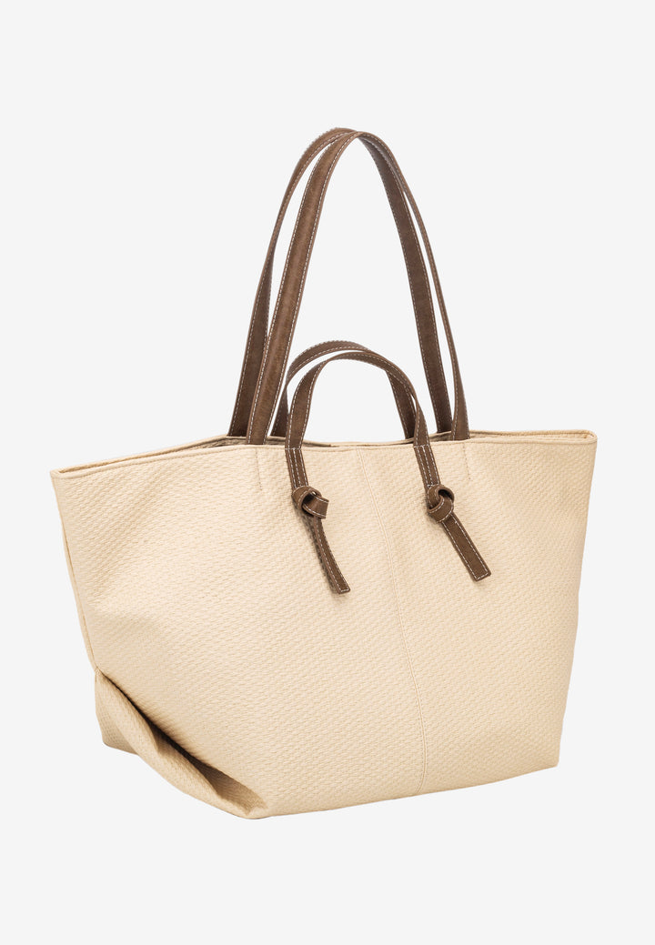 HVISK TOWNY RAFFIA STRUCTURE Tote Bag 471 Raffia Sand