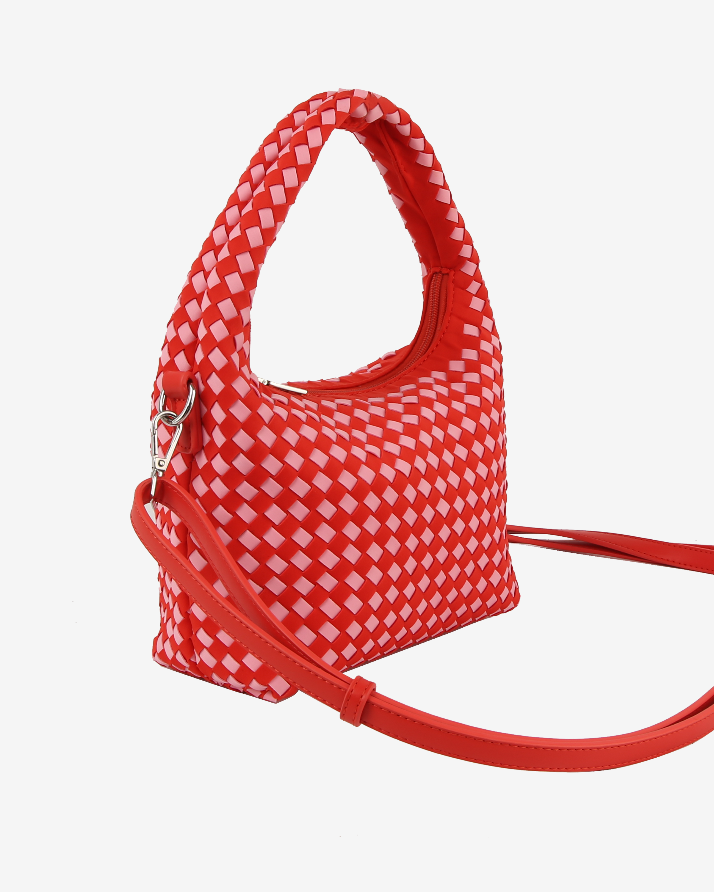 HVISK TWIST BRAIDED NEOPRENE Crossbody 465 Red Coral