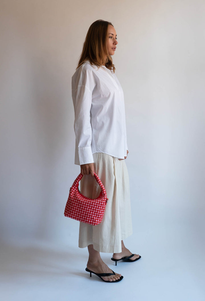 HVISK TWIST BRAIDED NEOPRENE Crossbody 465 Red Coral