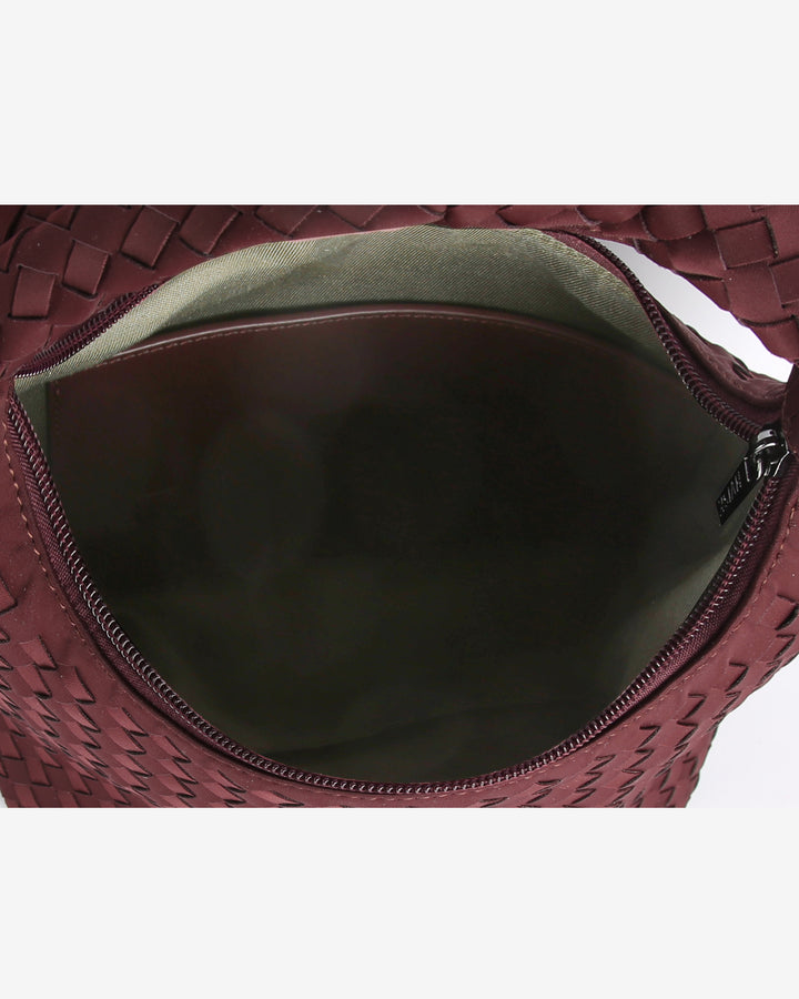 HVISK TWIST BRAIDED NEOPRENE Crossbody 475 Midnight Plum