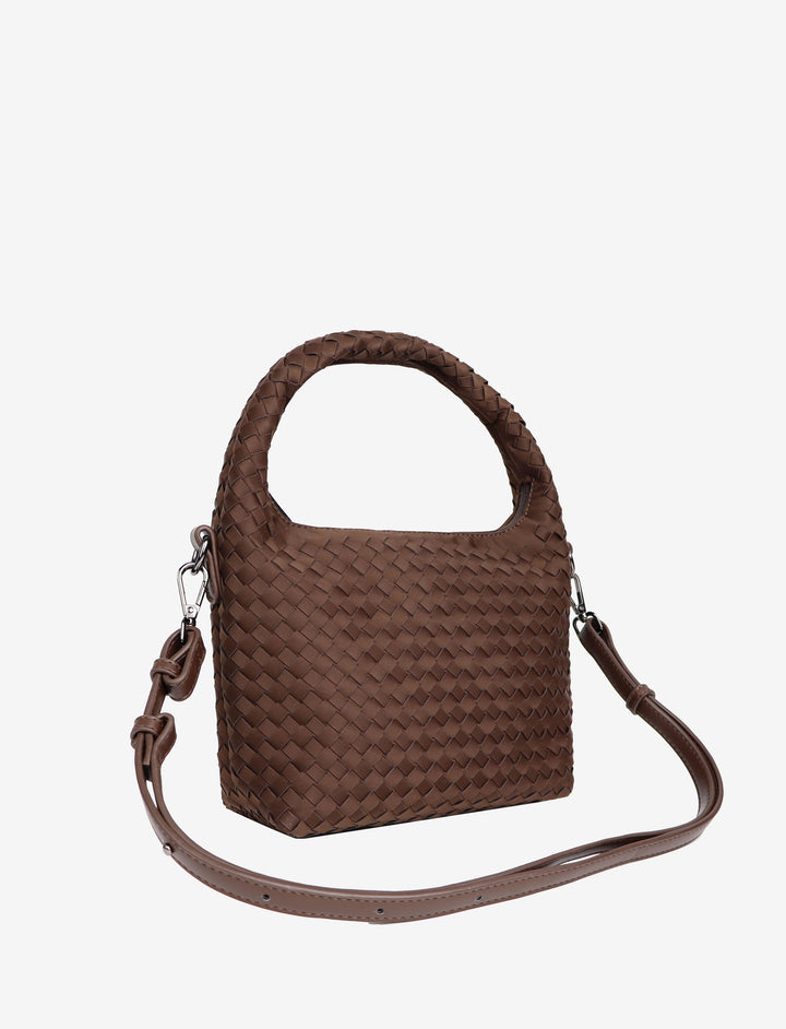 HVISK TWIST BRAIDED NEOPRENE Crossbody 485 Espresso