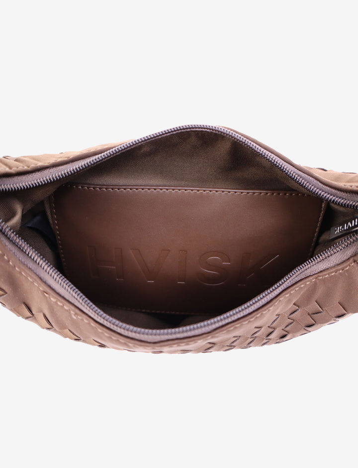 HVISK TWIST BRAIDED NEOPRENE Crossbody 485 Espresso