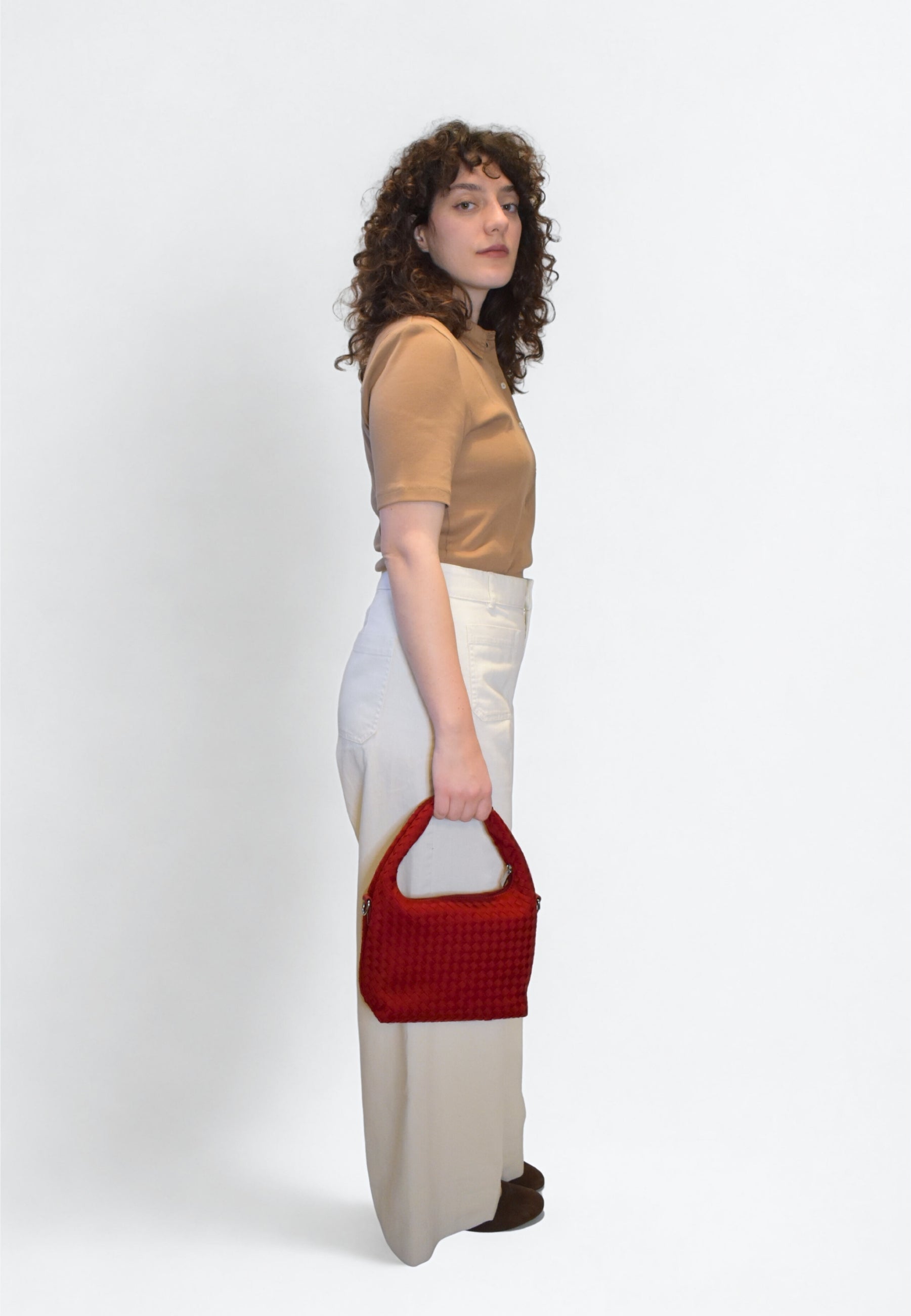 HVISK TWIST BRAIDED NEOPRENE Crossbody 494 Scarlet Red