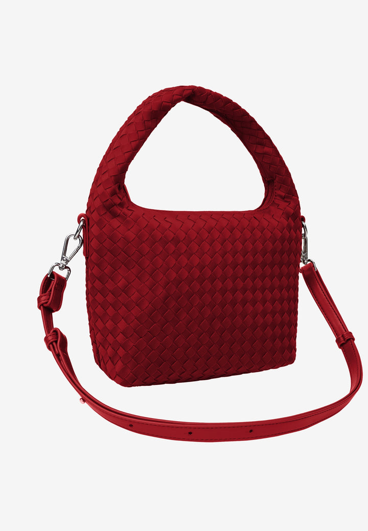 HVISK TWIST BRAIDED NEOPRENE Crossbody 494 Scarlet Red