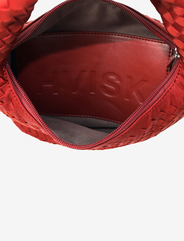 HVISK TWIST BRAIDED NEOPRENE Crossbody 494 Scarlet Red