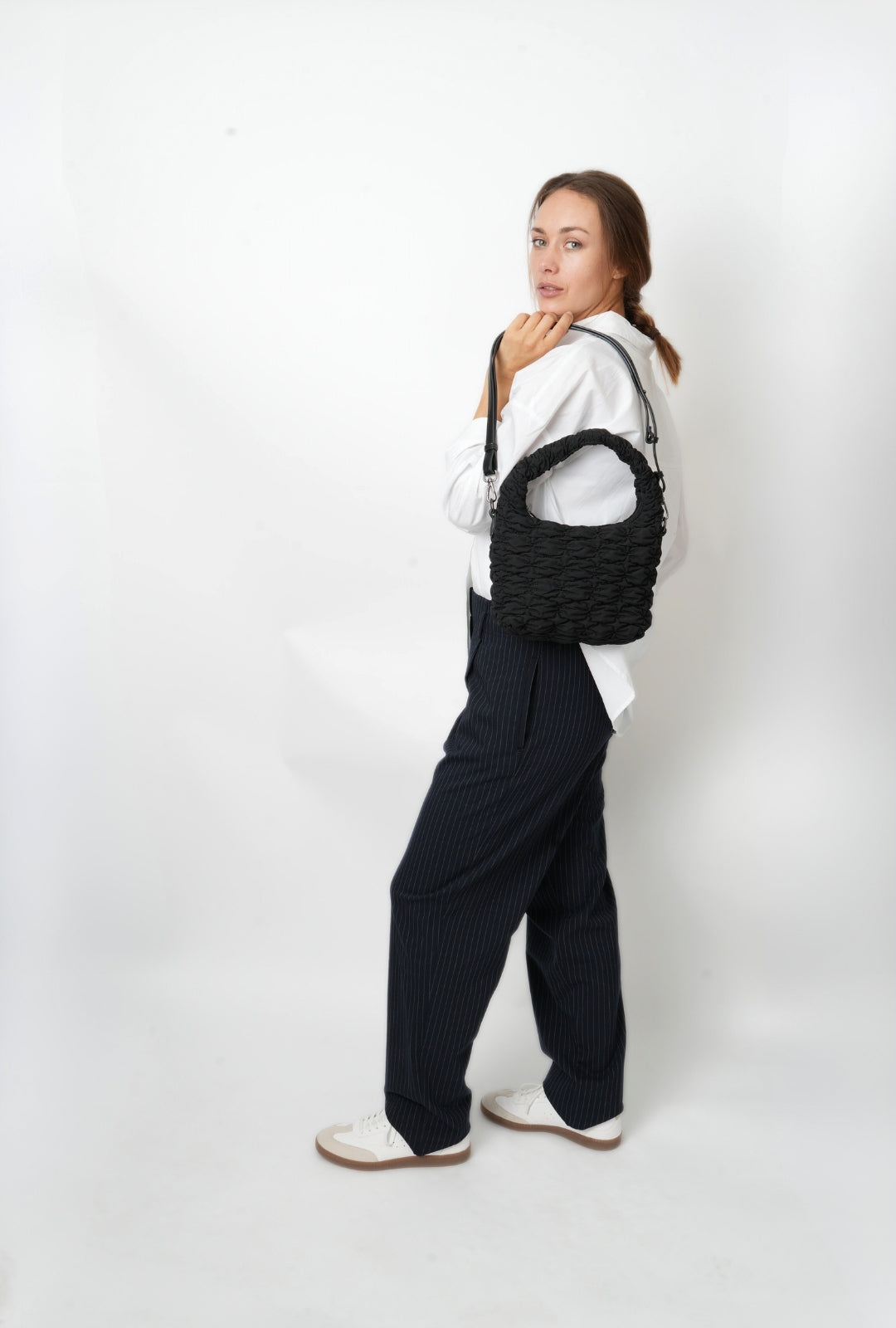 HVISK TWIST TWILL QUILT Crossbody 009 Black