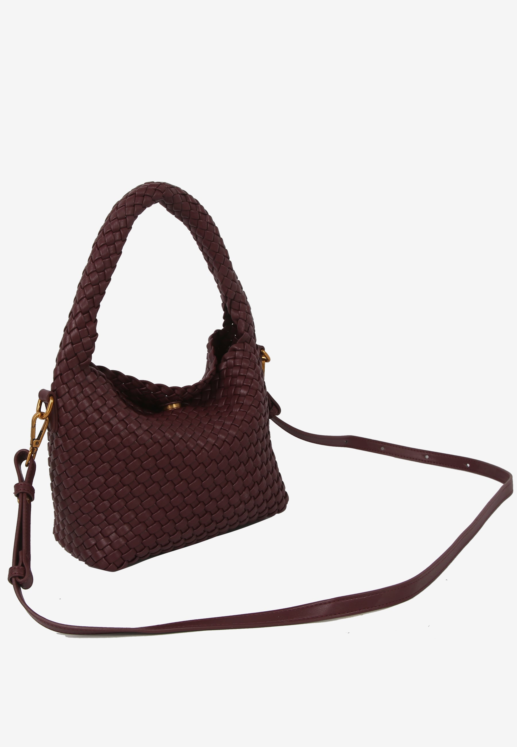 HVISK Twist Soft Braided Handbag 508 Deep Burgundy