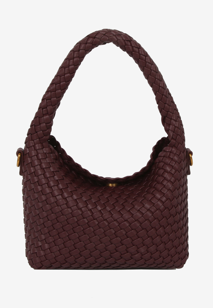 HVISK Twist Soft Braided Handbag 508 Deep Burgundy