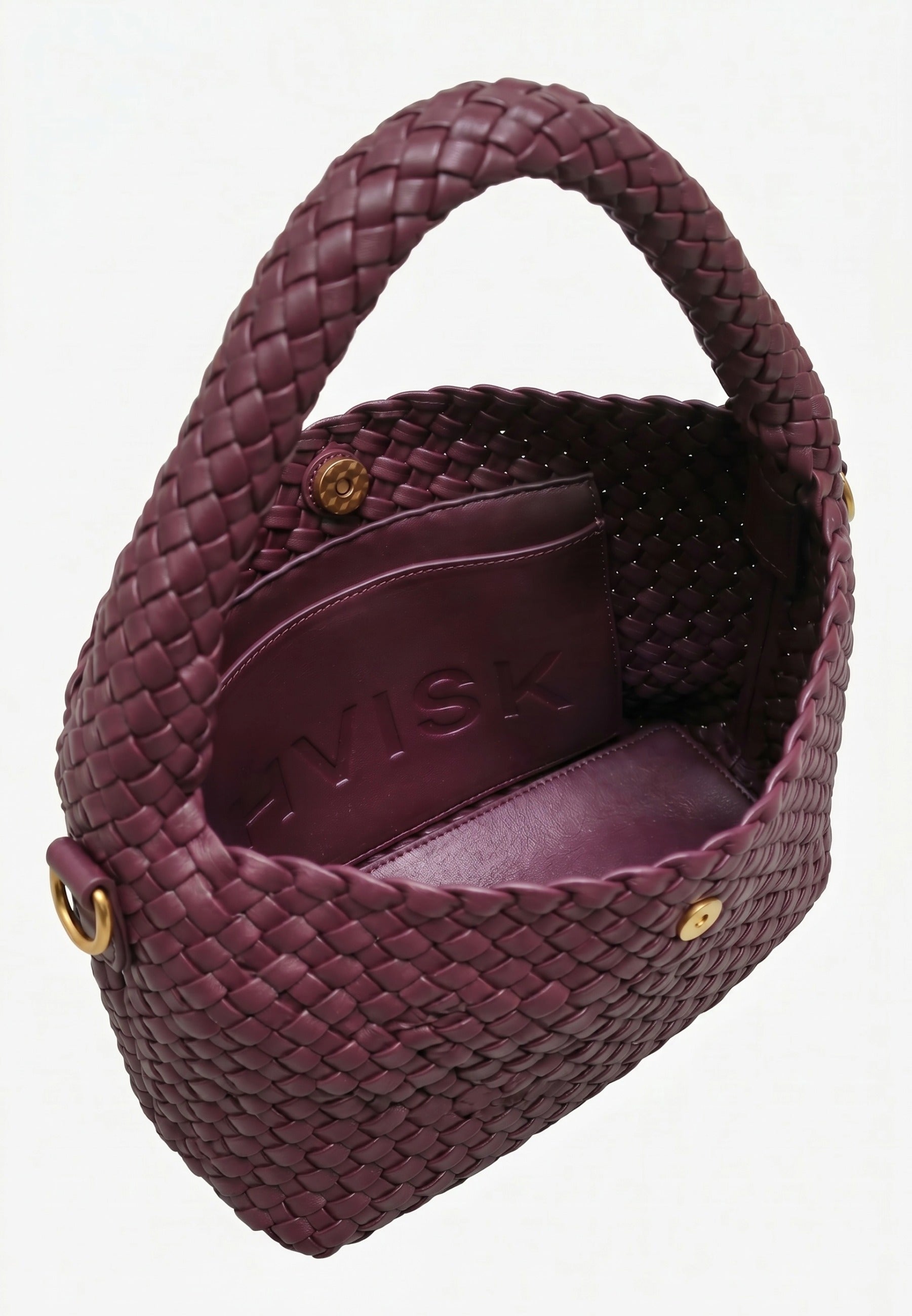 HVISK Twist Soft Braided Handbag 508 Deep Burgundy