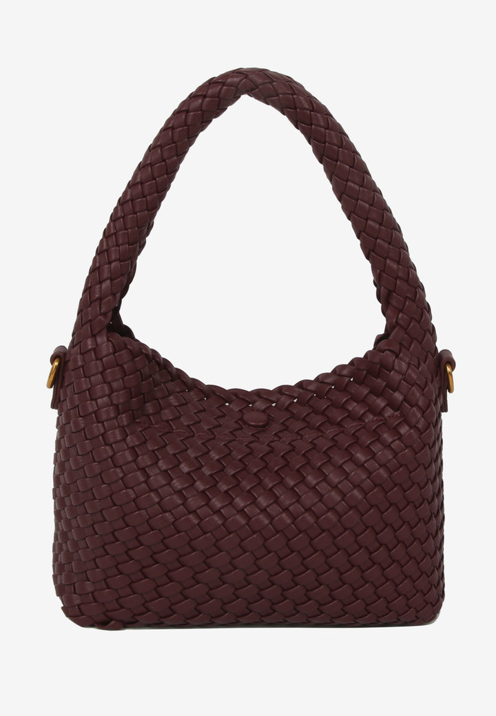 HVISK Twist Soft Braided Handbag 508 Deep Burgundy
