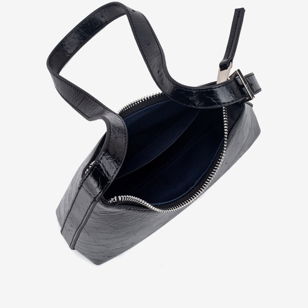 HVISK WILLA LACQUER Shoulder Bag 009 Black